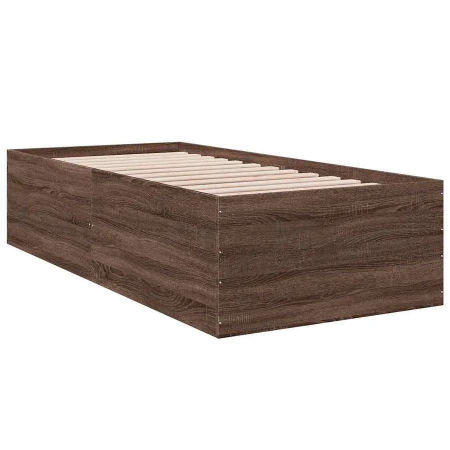 Cadre de lit sans matelas chêne marron 90x200 cm - 3