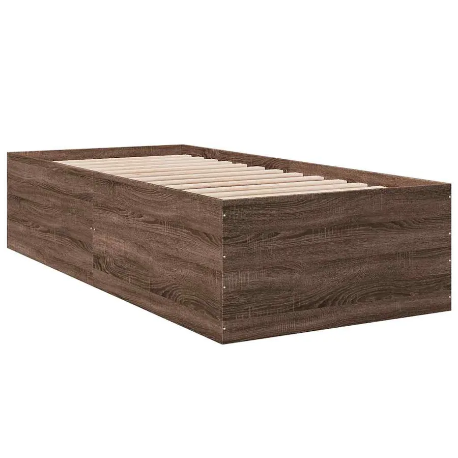 Cadre de lit sans matelas chêne marron 90x200 cm - 6