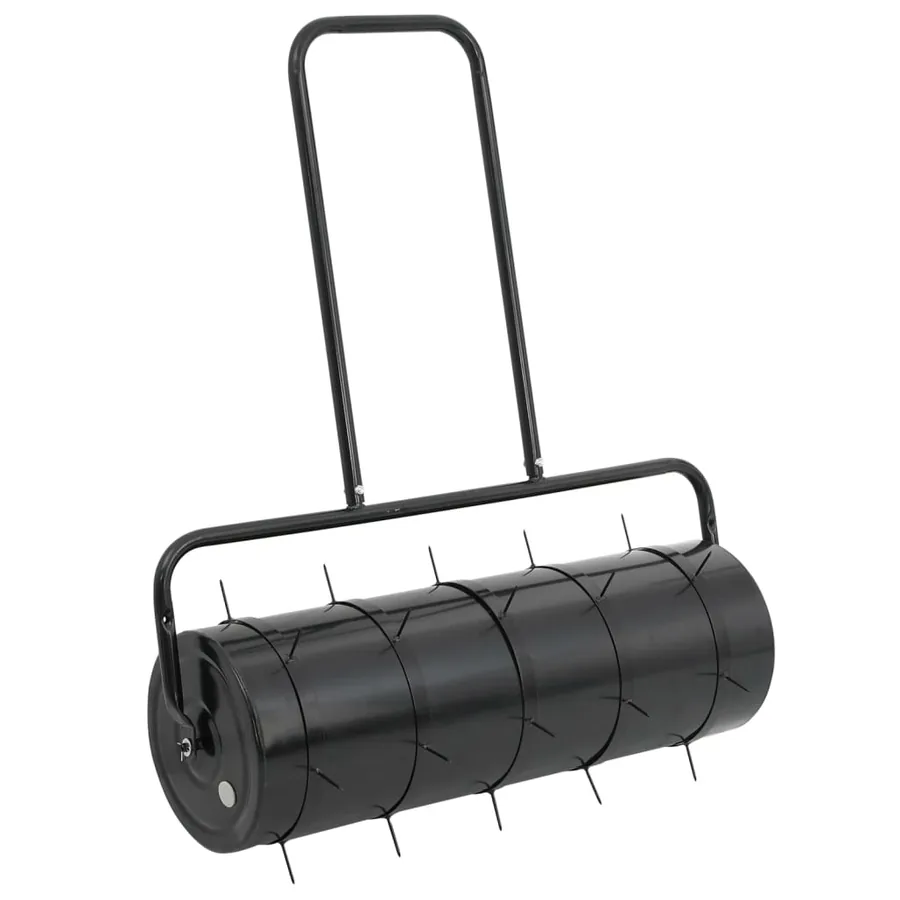 Rouleau à gazon de jardin à tirer et colliers d'aérateur 63 L fer acier