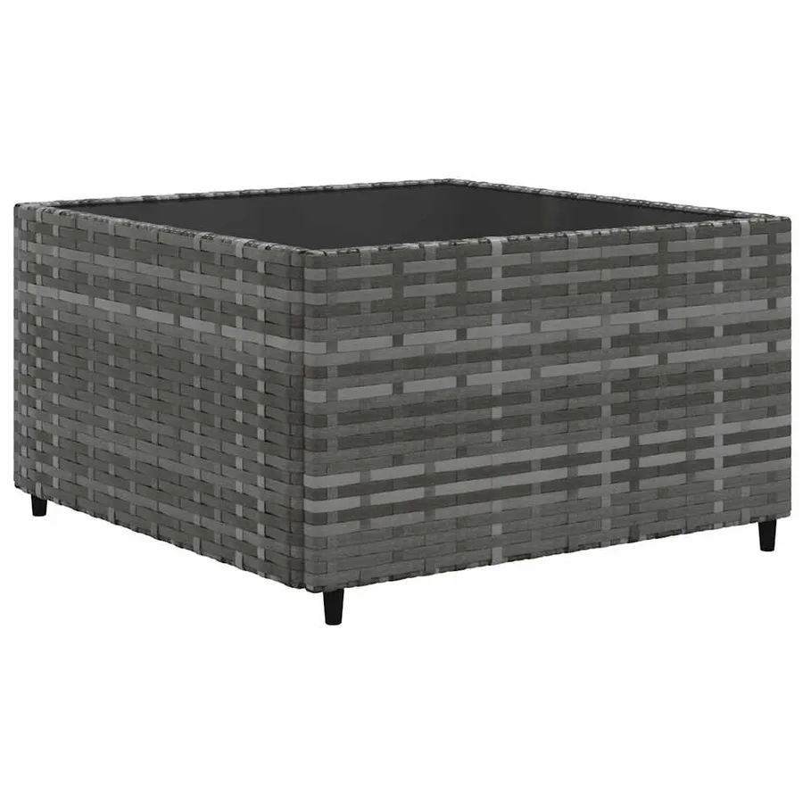 Salon de jardin 6 pcs avec coussins Gris Résine tressée - 5
