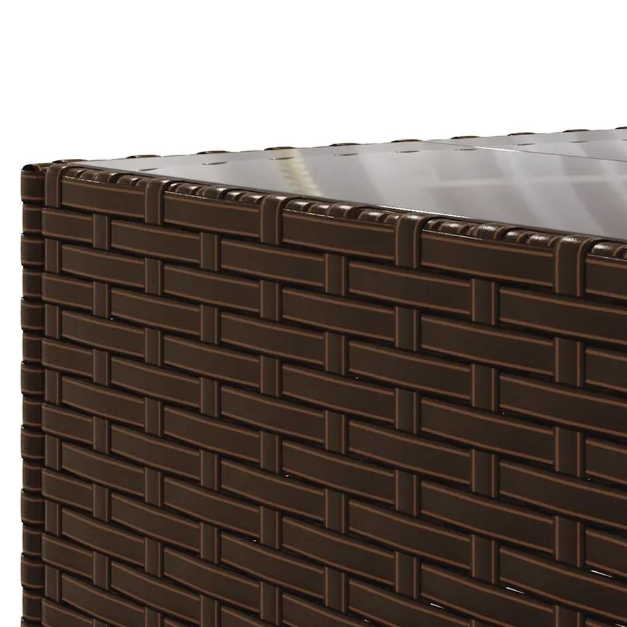 Salon de jardin avec coussins 7 pcs marron résine tressée - 9