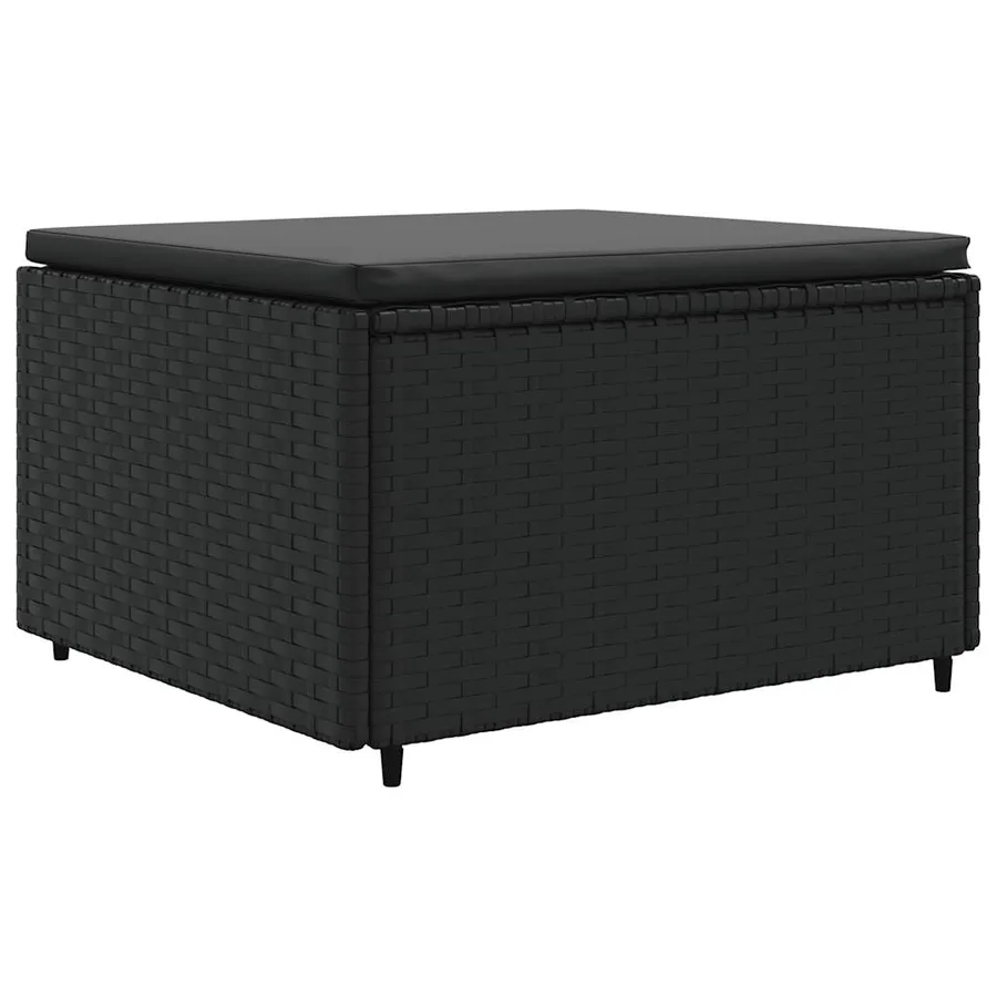 Salon de jardin 6 pcs avec coussins Noir Résine tressée - 5