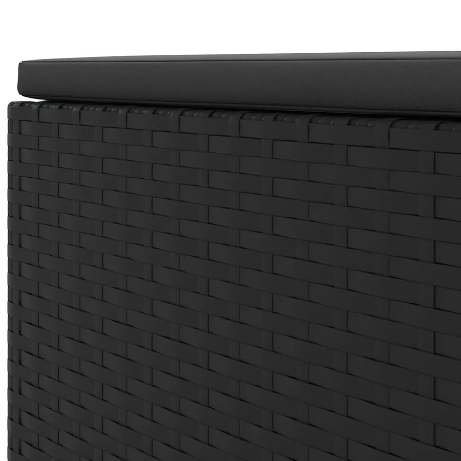 Salon de jardin 6 pcs avec coussins Noir Résine tressée - 8