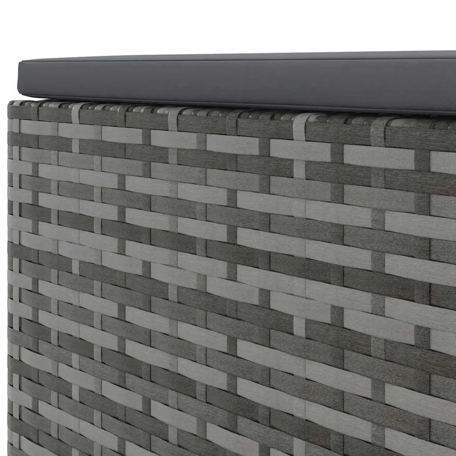Salon de jardin 7 pcs avec coussins Gris Résine tressée - 11