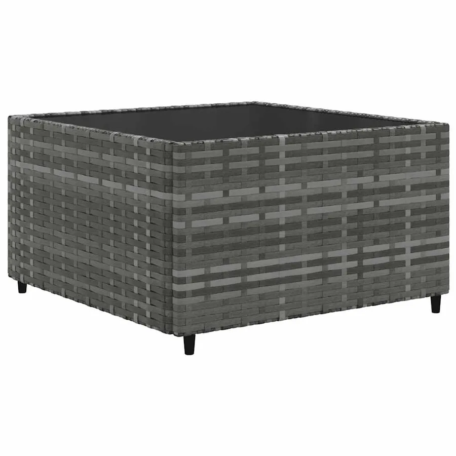 Salon de jardin 7 pcs avec coussins Gris Résine tressée - 6