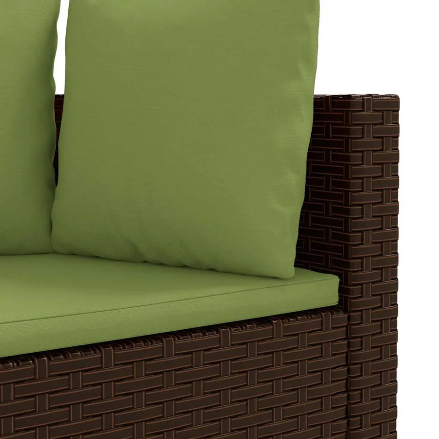 Salon de jardin avec coussins 7 pcs marron résine tressée - 7
