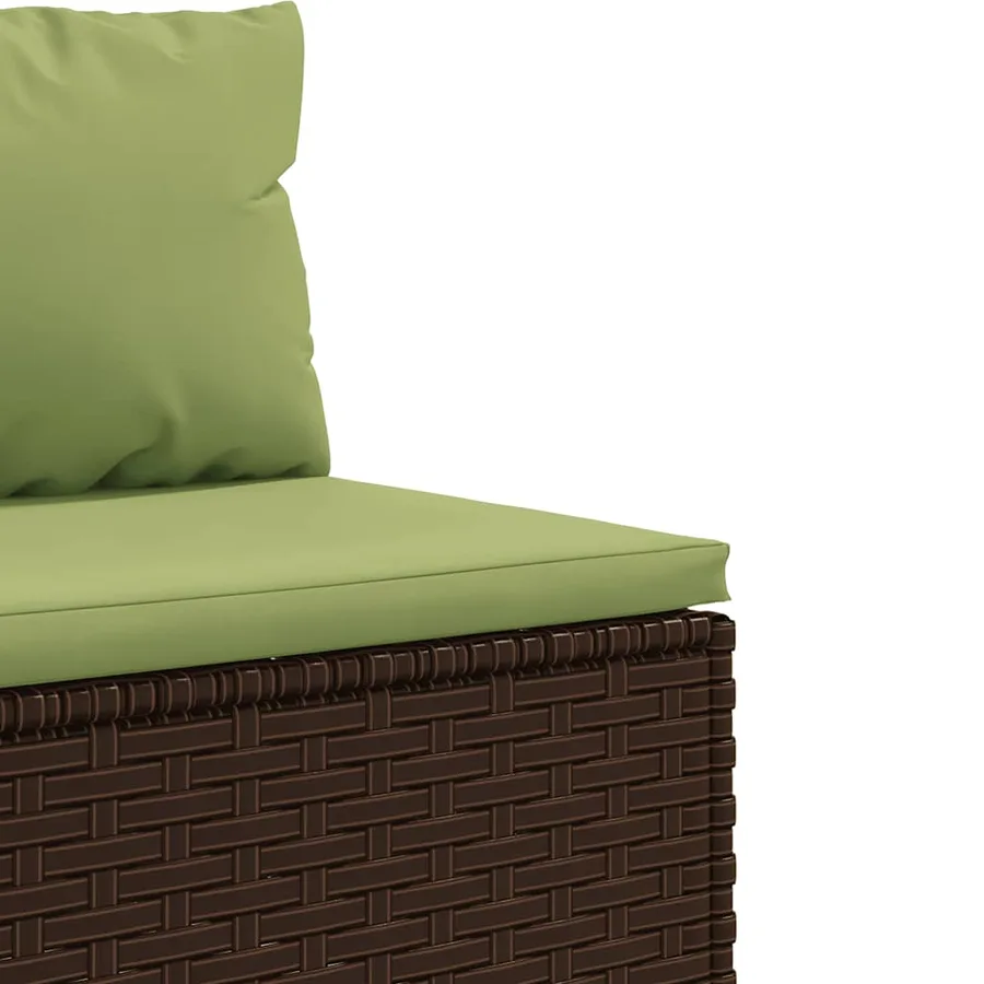 Salon de jardin avec coussins 7 pcs marron résine tressée - 8
