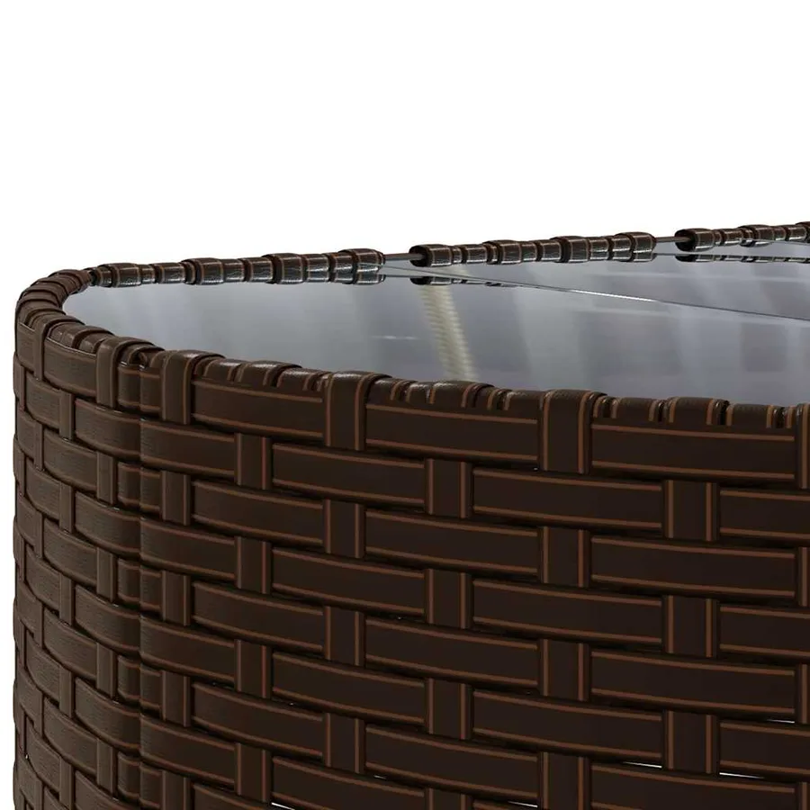 Salon de jardin avec coussins 7 pcs marron résine tressée - 8