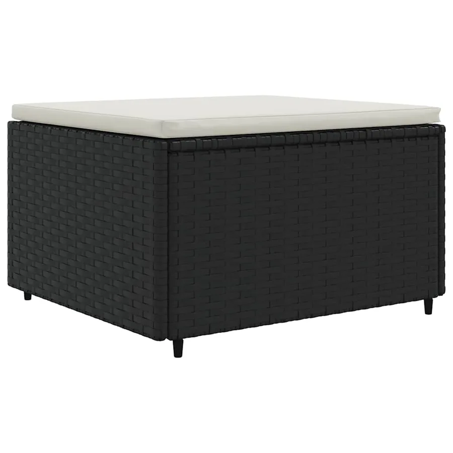 Salon de jardin 7 pcs avec coussins Noir Résine tressée 63 x 63 x 57,5 cm - 48,8 kg - 5