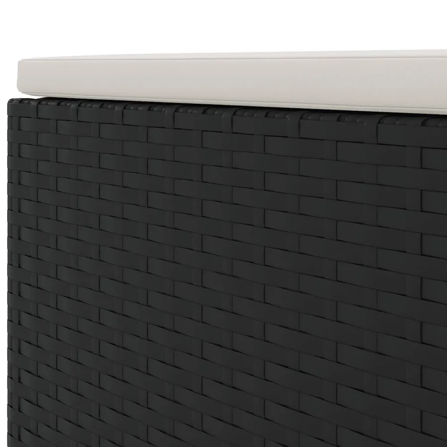 Salon de jardin 7 pcs avec coussins Noir Résine tressée 63 x 63 x 57,5 cm - 48,8 kg - 8