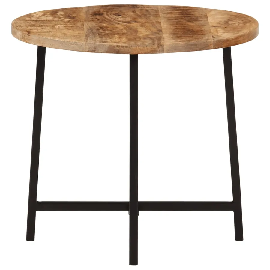 Table basse 45x45x40 cm bois de manguier solide et fer - 3