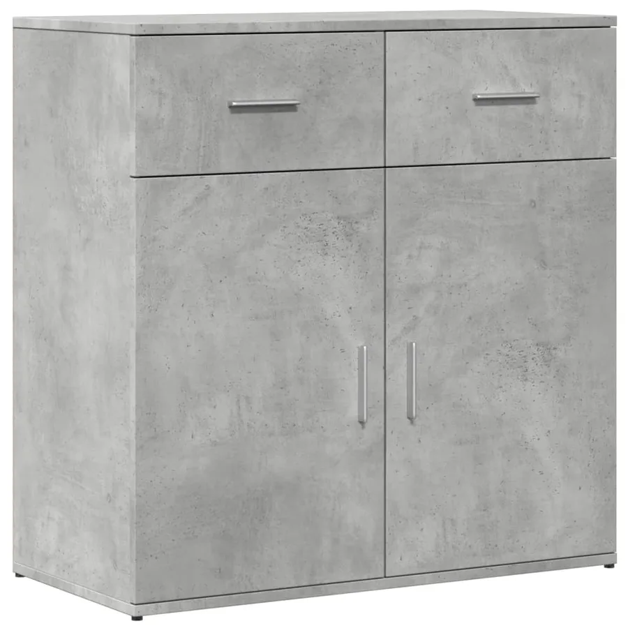 Buffet gris béton 79x38x80 cm bois d'ingénierie - 2