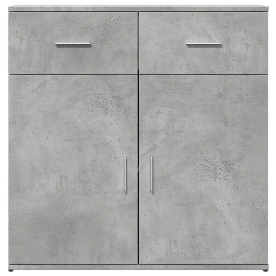 Buffet gris béton 79x38x80 cm bois d'ingénierie - 5