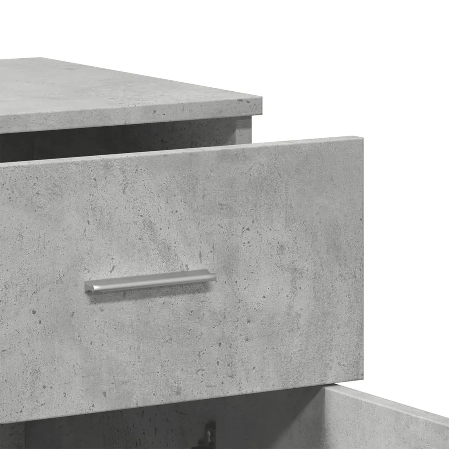 Buffet gris béton 79x38x80 cm bois d'ingénierie - 8