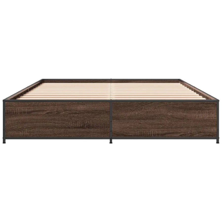 Cadre de lit sans matelas chêne marron 140x200 cm - 4