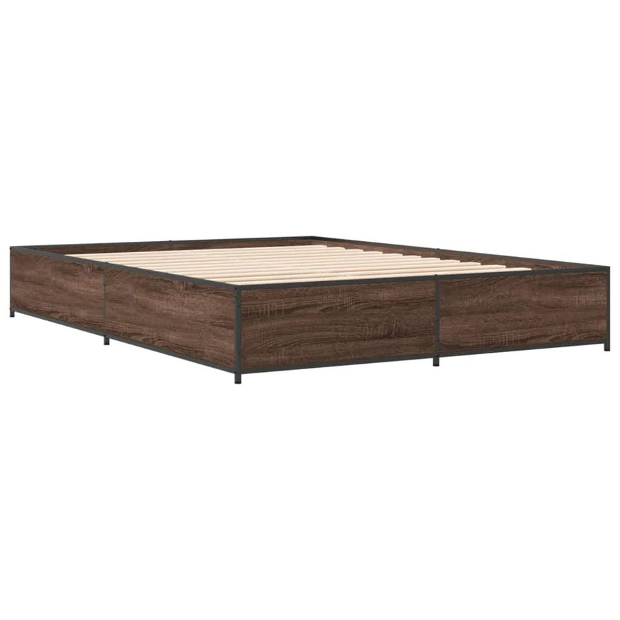 Cadre de lit sans matelas chêne marron 140x200 cm - 6