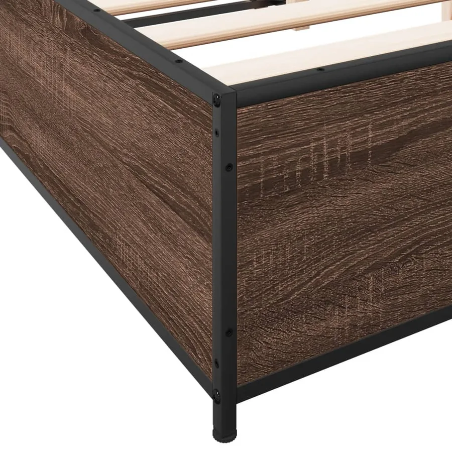 Cadre de lit sans matelas chêne marron 140x200 cm - 7