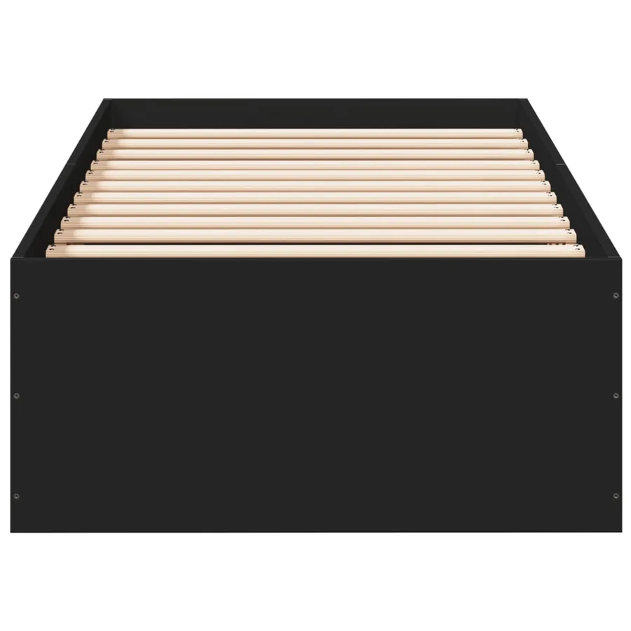 Cadre de lit sans matelas noir 90x190 cm - 4