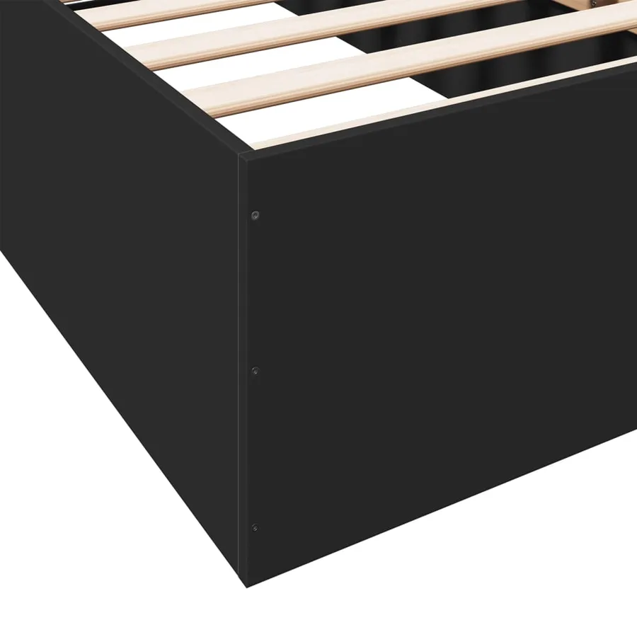 Cadre de lit sans matelas noir 90x190 cm - 7