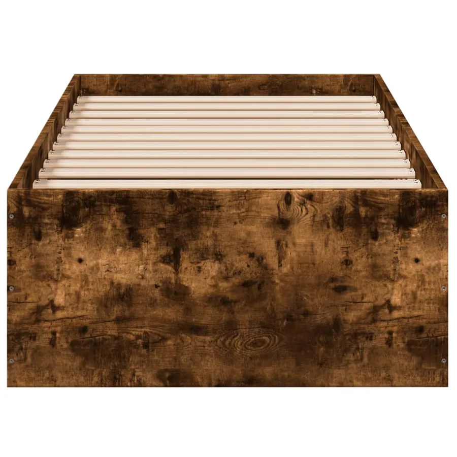 Cadre de lit sans matelas chêne fumé 100x200 cm - 4