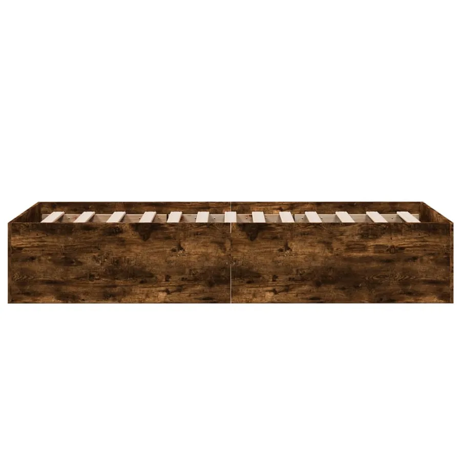 Cadre de lit sans matelas chêne fumé 100x200 cm - 5