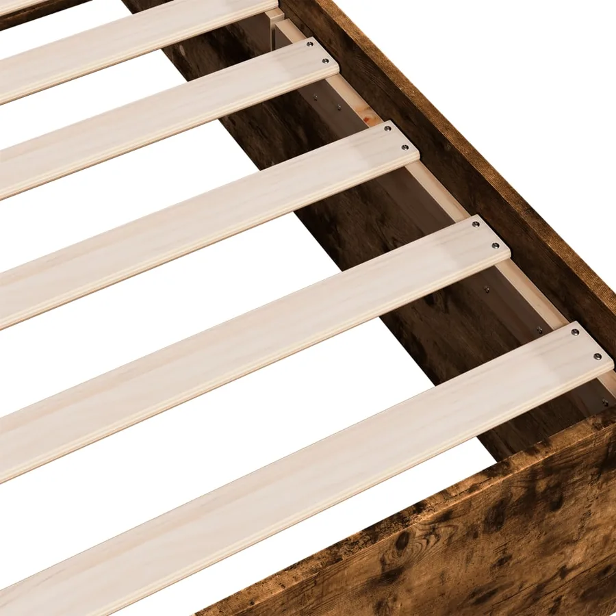Cadre de lit sans matelas chêne fumé 100x200 cm - 7