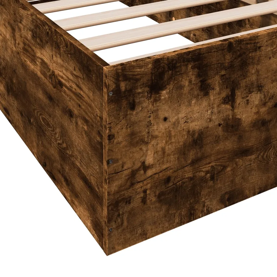 Cadre de lit sans matelas chêne fumé 100x200 cm - 8