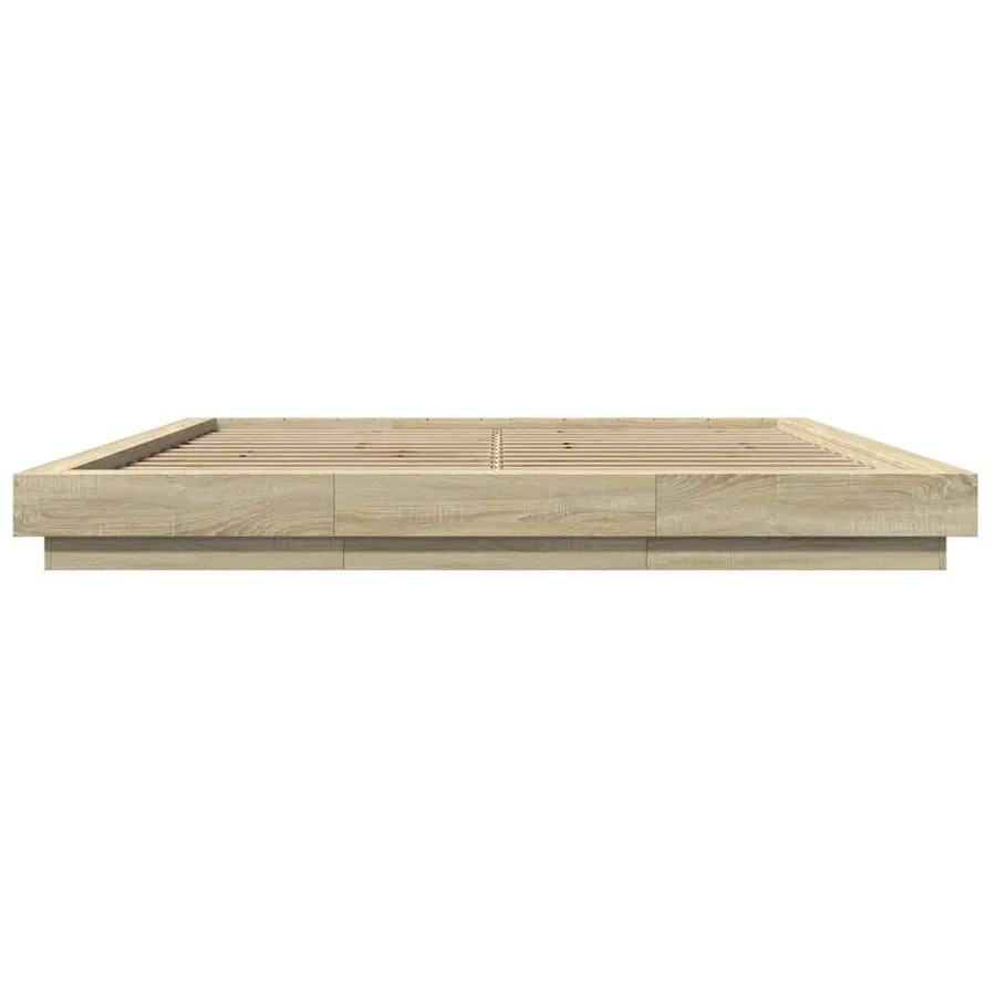 Cadre de lit avec lumières LED sans matelas 200x200 cm - 5