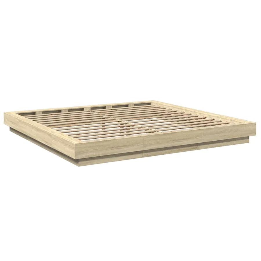 Cadre de lit avec lumières LED sans matelas 200x200 cm - 7