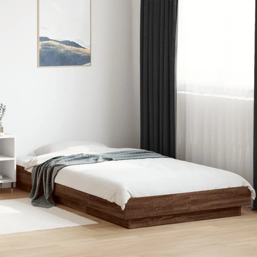 Cadre de lit sans matelas chêne marron 90x190 cm