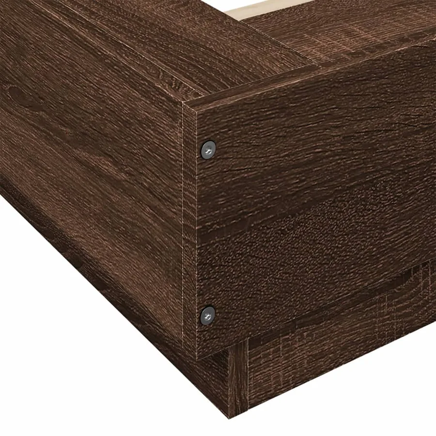 Cadre de lit sans matelas chêne marron 90x190 cm - 7