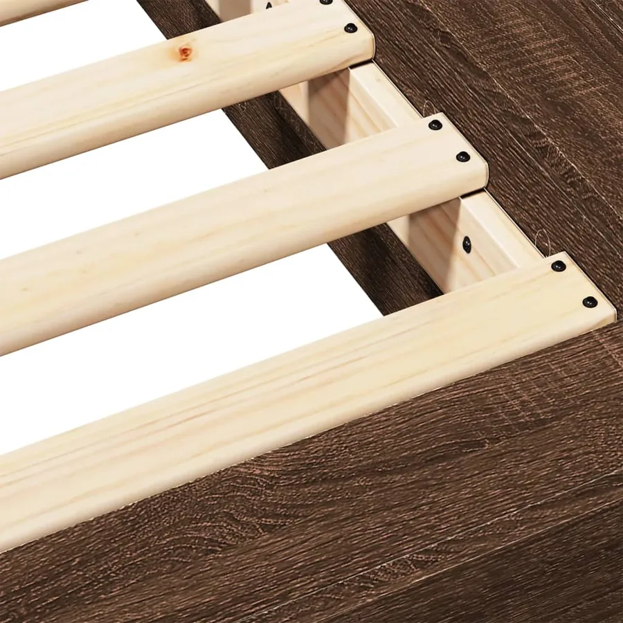 Cadre de lit sans matelas chêne marron 90x190 cm - 8