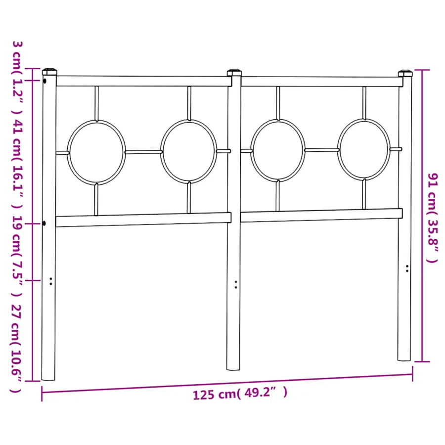 Tête de lit de remplacement métal blanc 120 cm - 7