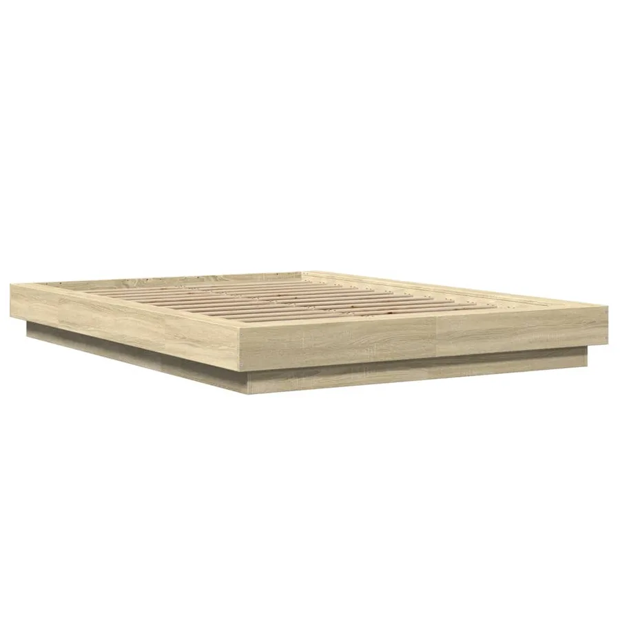 Cadre de lit sans matelas chêne sonoma 140x190 cm - 3