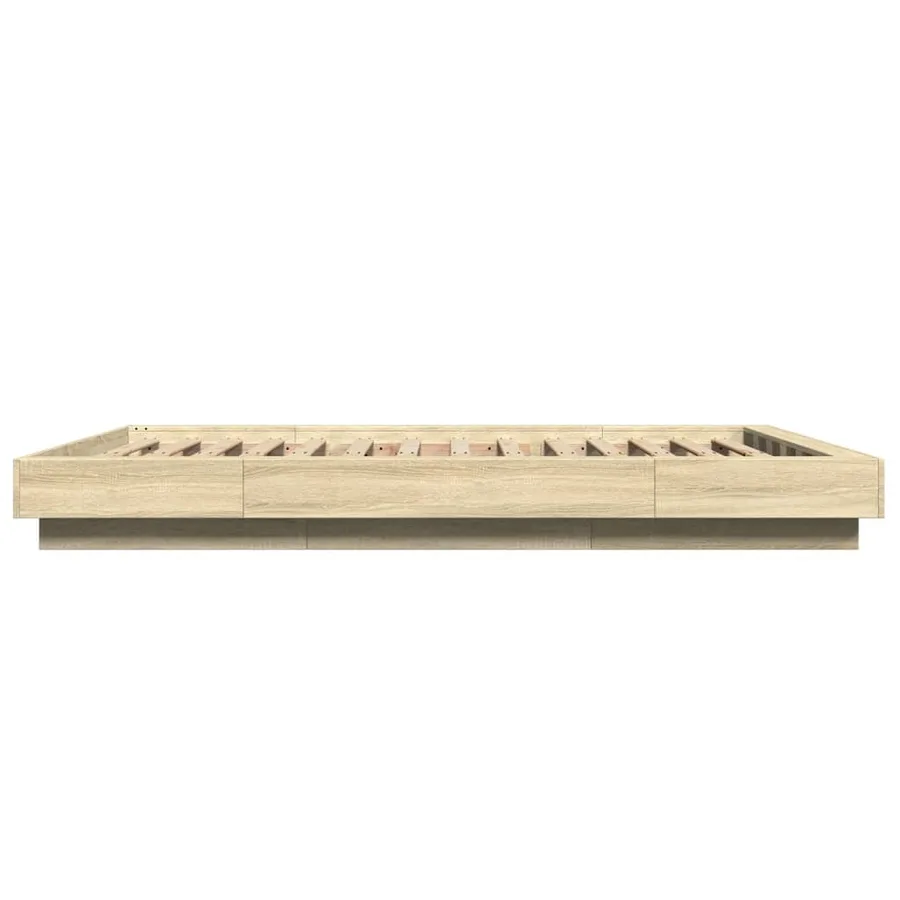 Cadre de lit sans matelas chêne sonoma 140x190 cm - 5