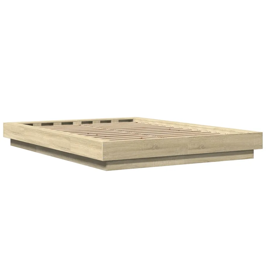 Cadre de lit sans matelas chêne sonoma 140x190 cm - 6