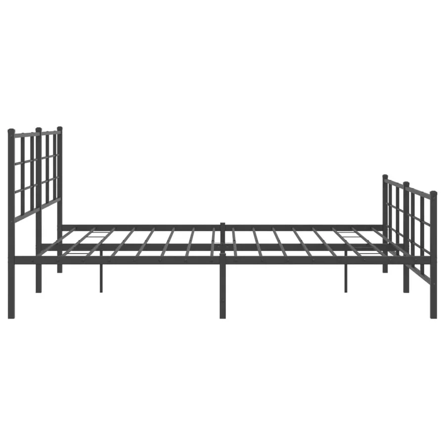 Cadre de lit métal sans matelas avec pied de lit noir 183x213cm - 6