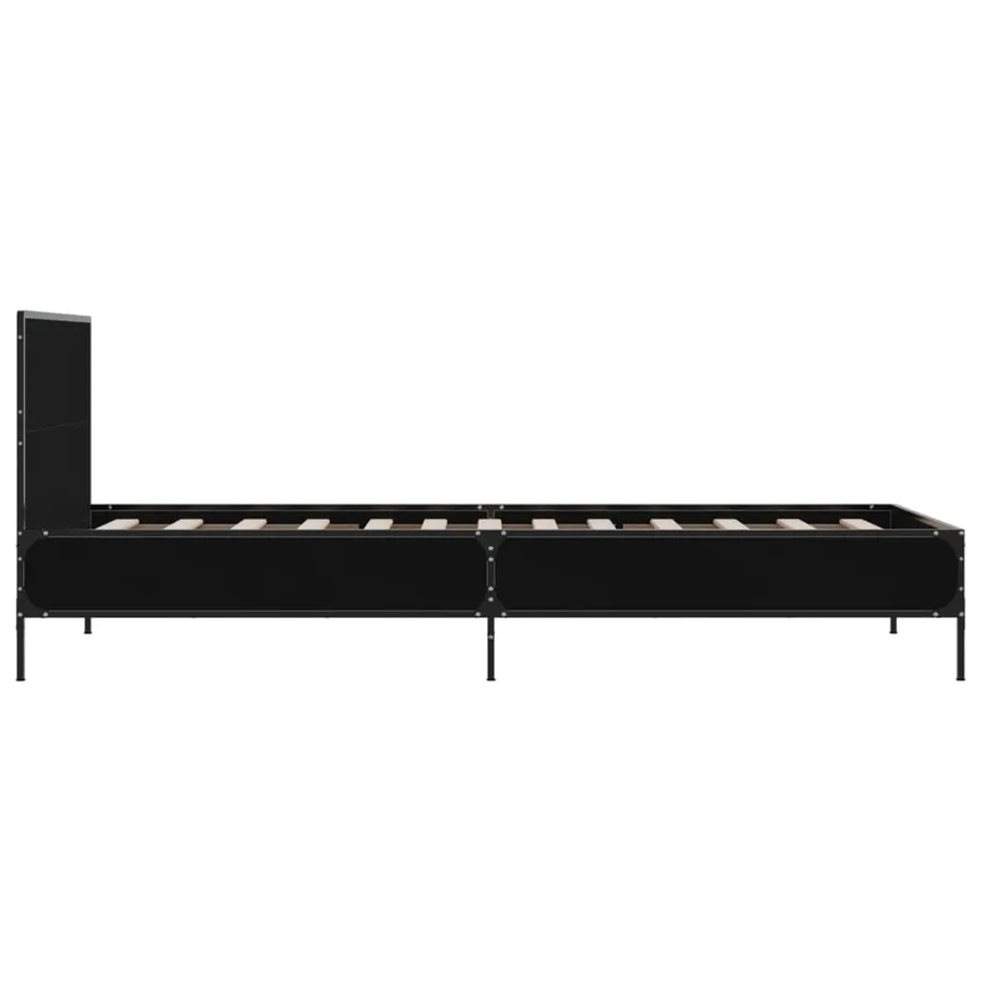 Cadre de lit sans matelas noir 75x190 cm - 5
