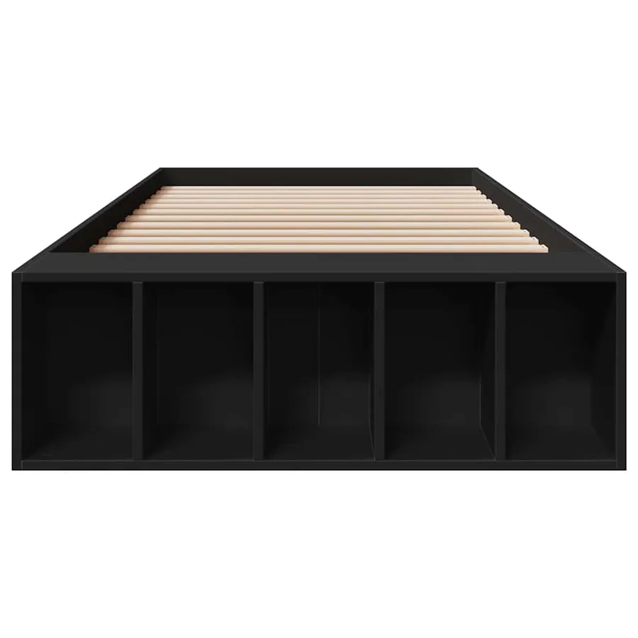 Cadre de lit sans matelas noir 90x190 cm - 4