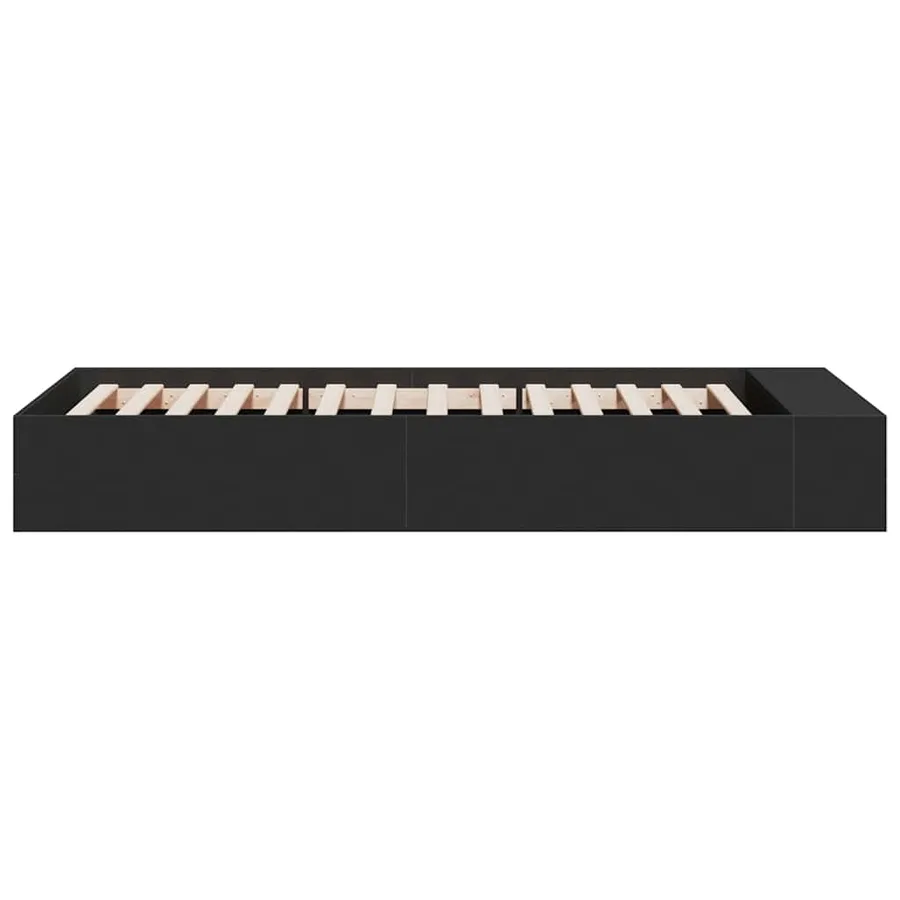 Cadre de lit sans matelas noir 90x190 cm - 5