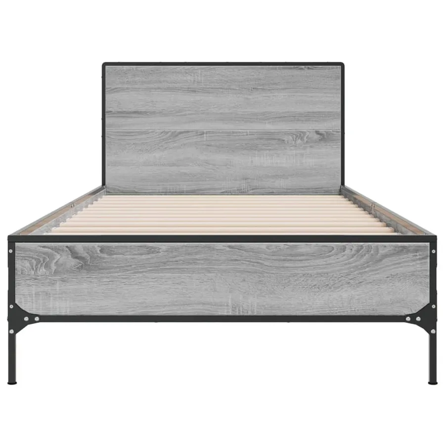 Cadre de lit sans matelas sonoma gris 75x190 cm - 4