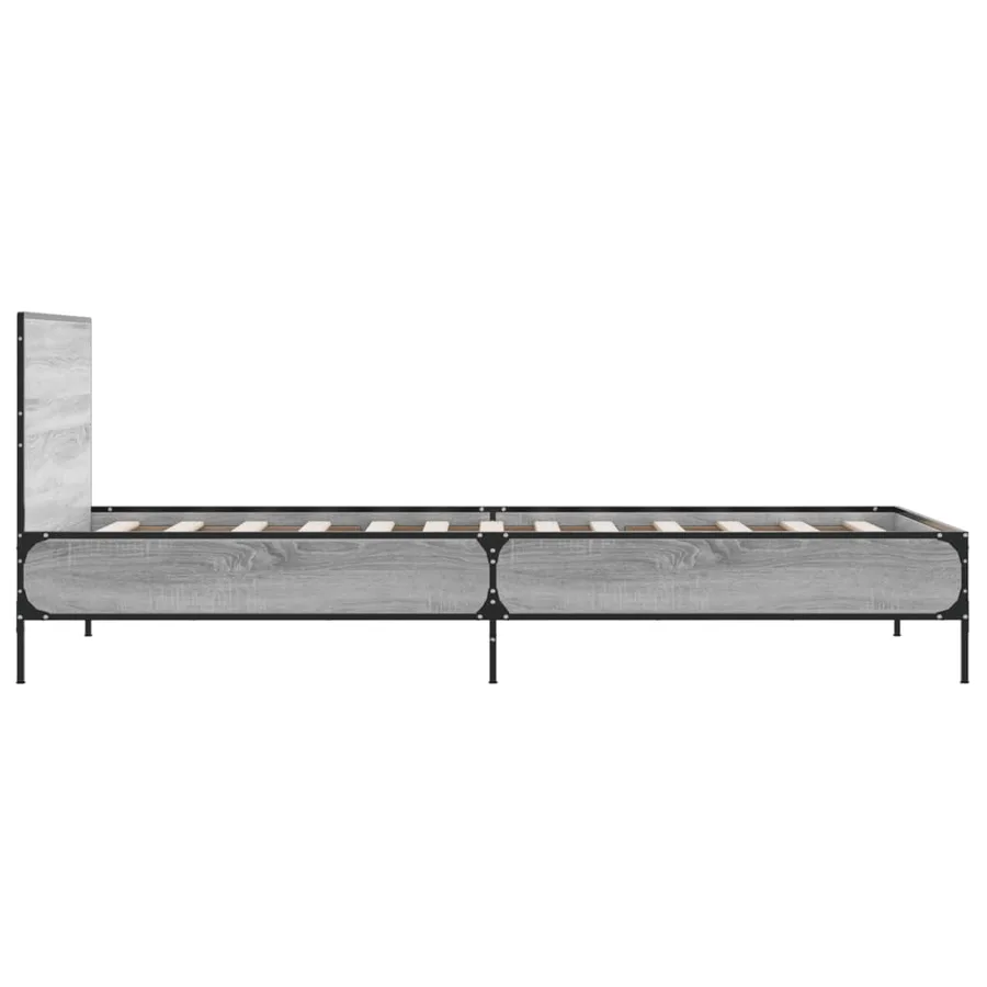 Cadre de lit sans matelas sonoma gris 75x190 cm - 5