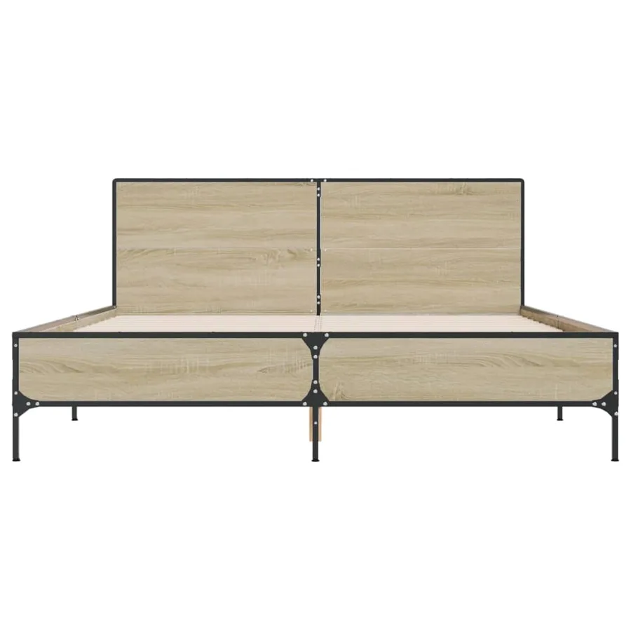 Cadre de lit sans matelas chêne sonoma 150x200 cm - 4