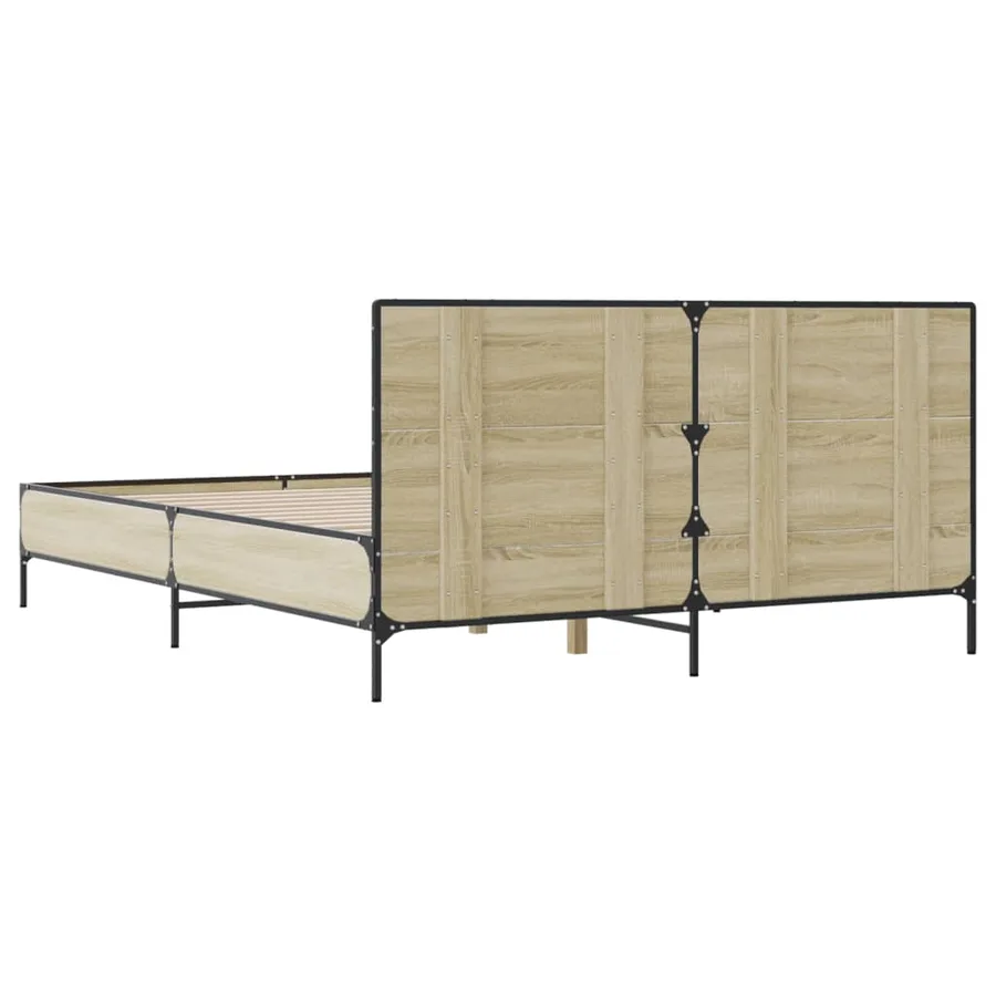 Cadre de lit sans matelas chêne sonoma 150x200 cm - 6