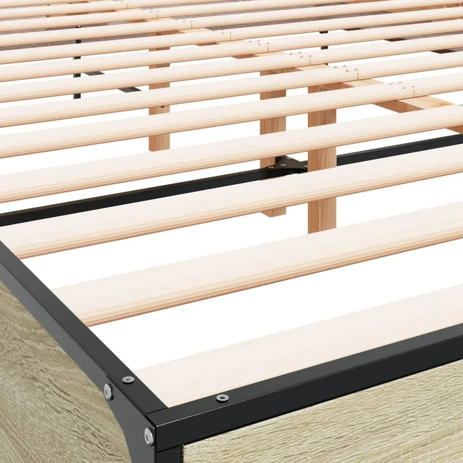 Cadre de lit sans matelas chêne sonoma 150x200 cm - 7