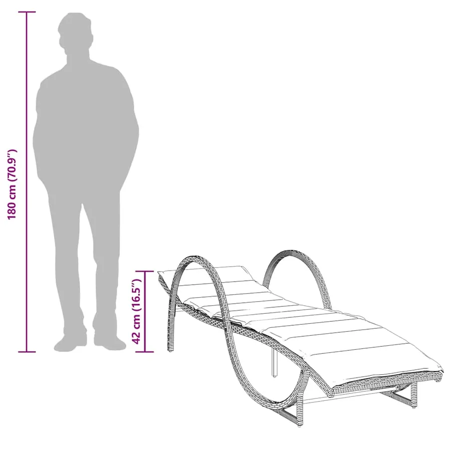 Chaises longues lot de 2 avec coussins noir résine tressée - 10