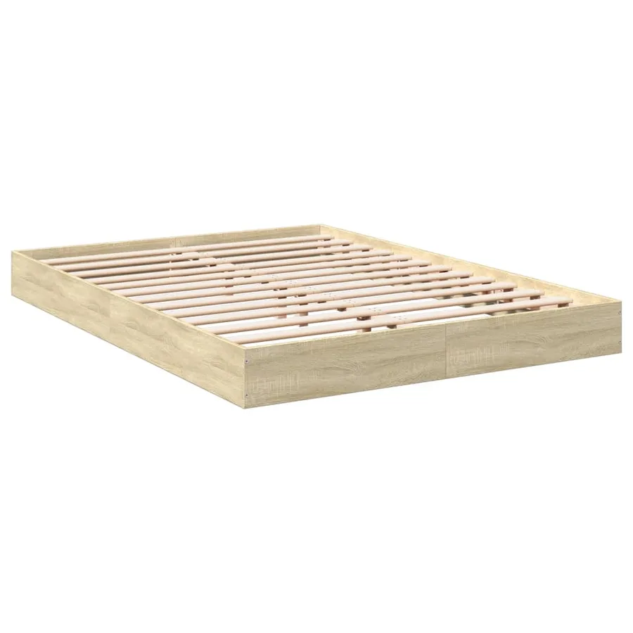 Cadre de lit sans matelas chêne sonoma 140x200 cm - 3