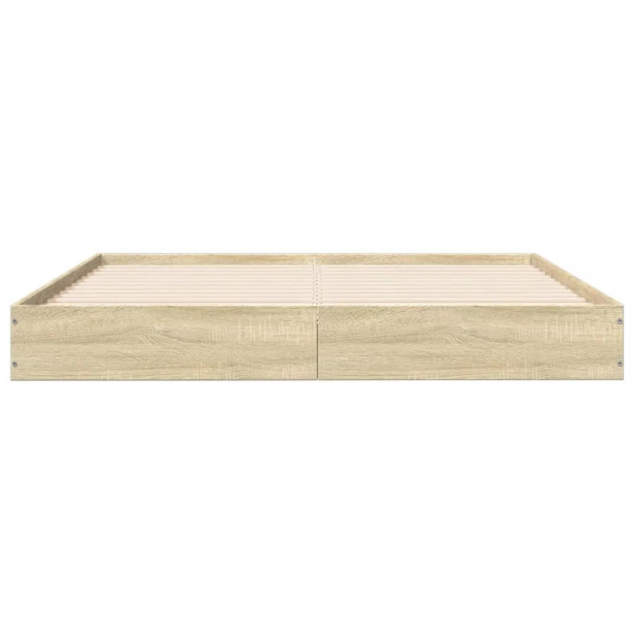 Cadre de lit sans matelas chêne sonoma 140x200 cm - 4