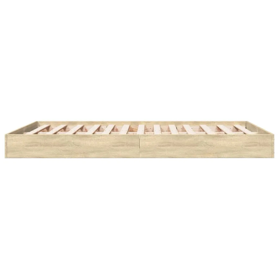 Cadre de lit sans matelas chêne sonoma 140x200 cm - 5