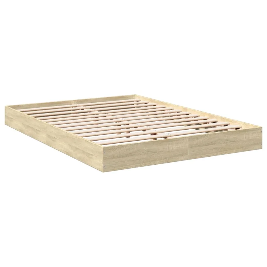 Cadre de lit sans matelas chêne sonoma 140x200 cm - 6